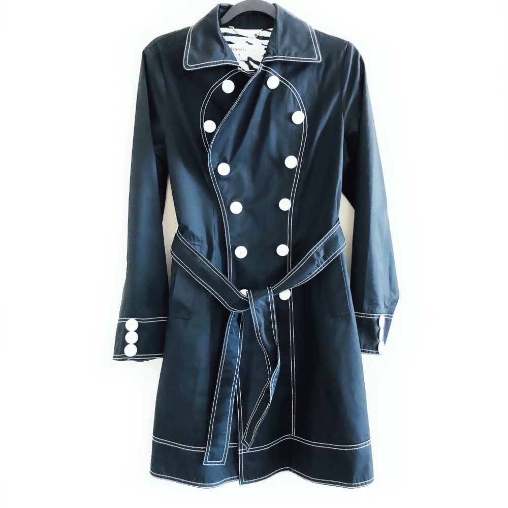 Laundry Chic Black and White Trench Coat